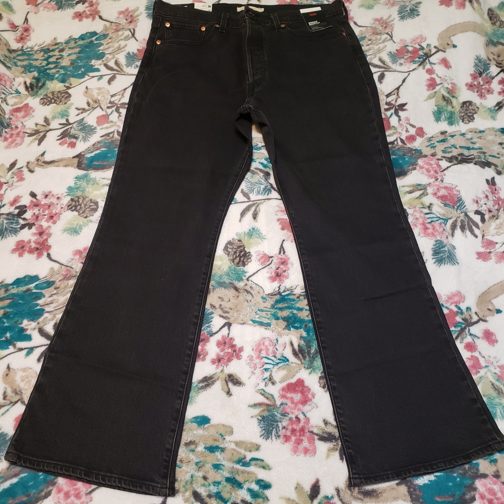 NWT Levi's Premium Big E Red Tab Wedgie Bootcut High Rise Black Jeans 33x30